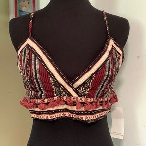 Tobi boho tassel halter top size Large